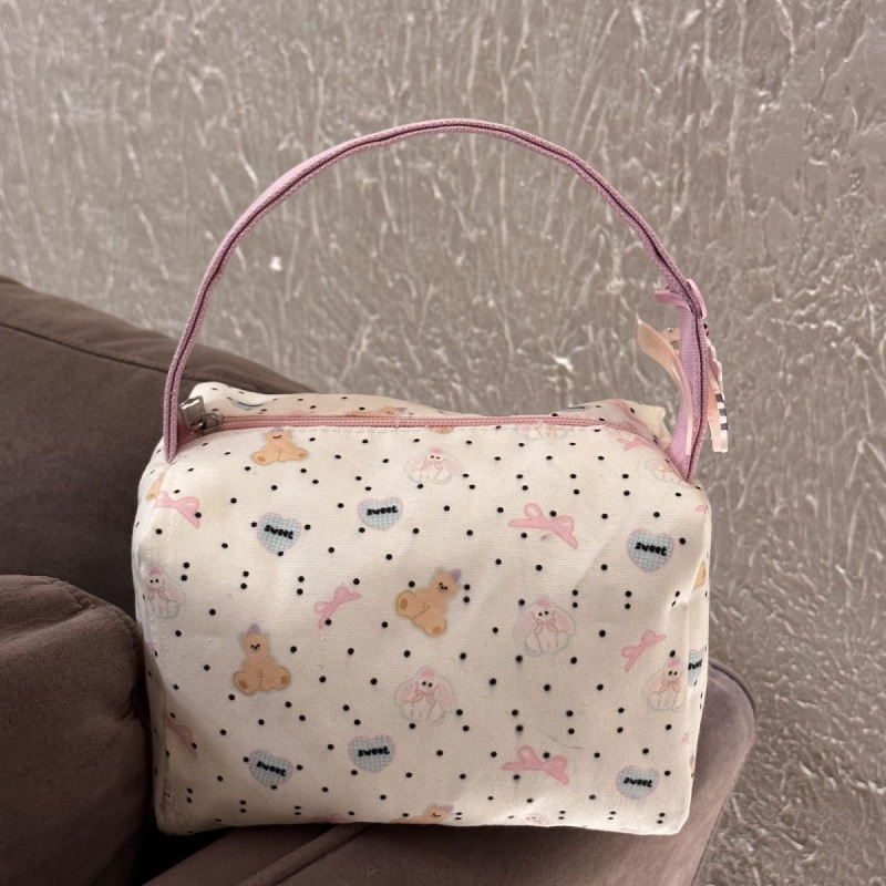 Geantă de machiaj și trusă de toaletă cu design ursuleț desen animat, capacitate mare pentru călătorii (Material: poliester; Captușire: Oxford; Model: Altul; Potrivit pentru depozitare acasă)