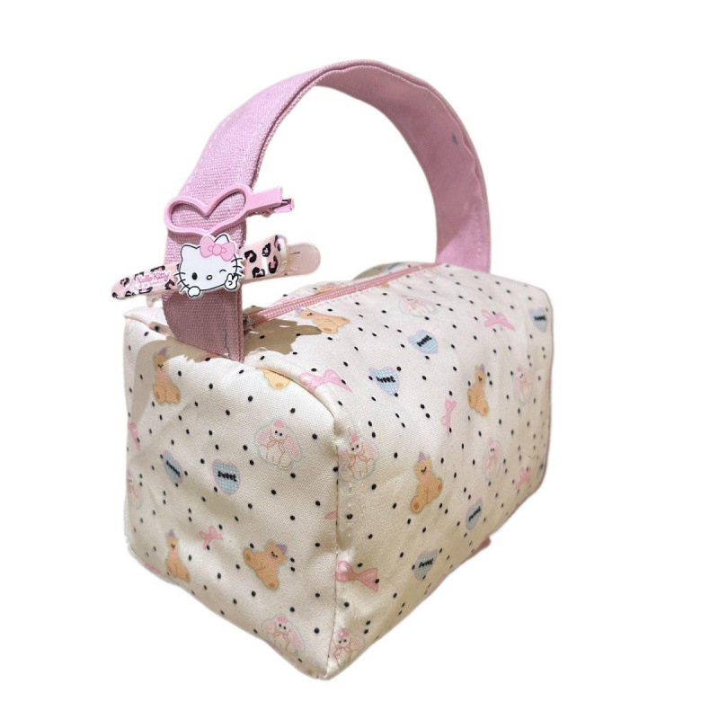 Geantă de machiaj și trusă de toaletă cu design ursuleț desen animat, capacitate mare pentru călătorii (Material: poliester; Captușire: Oxford; Model: Altul; Potrivit pentru depozitare acasă)