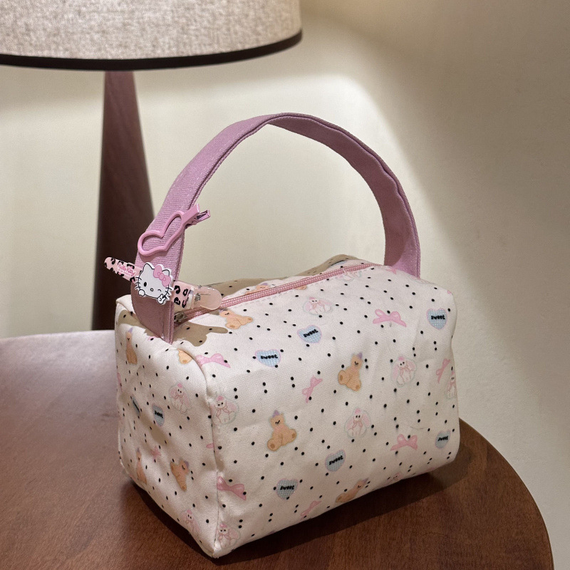 Geantă de machiaj și trusă de toaletă cu design ursuleț desen animat, capacitate mare pentru călătorii (Material: poliester; Captușire: Oxford; Model: Altul; Potrivit pentru depozitare acasă)