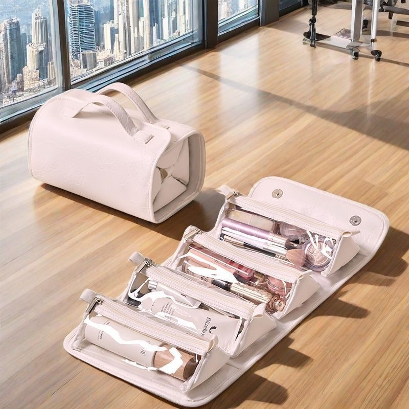 Τσαντάκι μακιγιάζ από συνθετικό δέρμα με επένδυση PU, στυλ ώρινης γυναίκας, κατάλληλο για οικιακή αποθήκευση