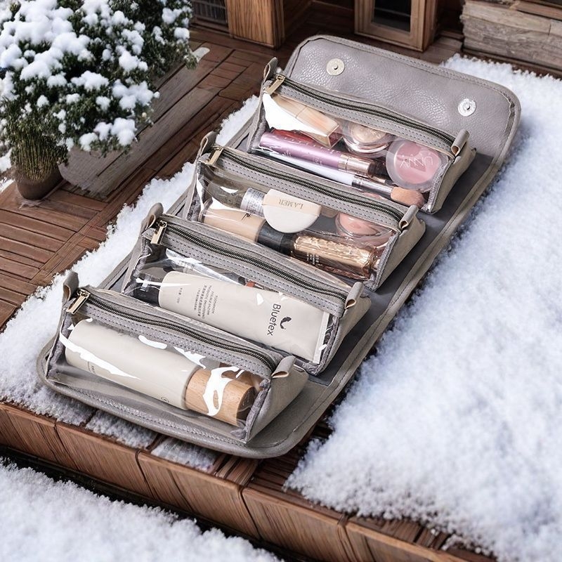 Τσαντάκι μακιγιάζ από συνθετικό δέρμα με επένδυση PU, στυλ ώρινης γυναίκας, κατάλληλο για οικιακή αποθήκευση