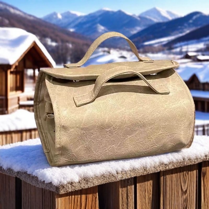 Τσαντάκι μακιγιάζ από συνθετικό δέρμα με επένδυση PU, στυλ ώρινης γυναίκας, κατάλληλο για οικιακή αποθήκευση