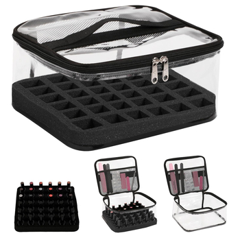 Prozirna PVC torbica za šminku i organizator lakova za nokte, velika kapaciteta, putna torba