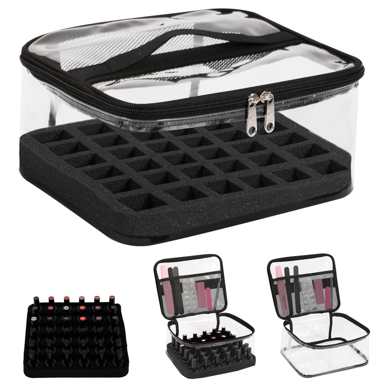 Prozirna PVC torbica za šminku i organizator lakova za nokte, velika kapaciteta, putna torba