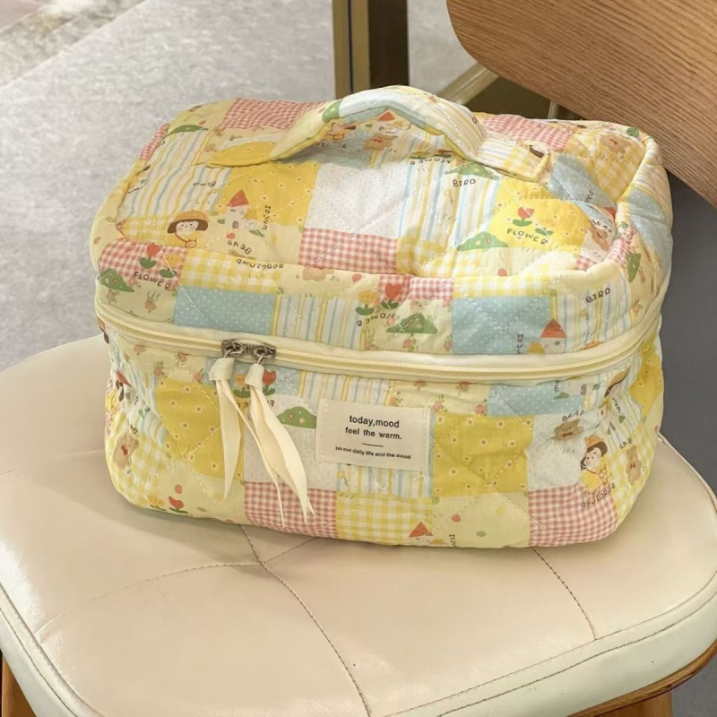 Geantă de machiaj portabil din PU, stil matur, pentru depozitare acasă