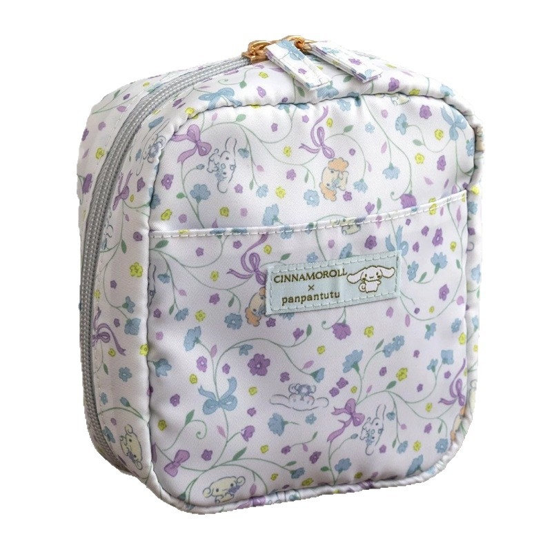 Kozmetička torbica s motivom crtane mačke, japanskog stila, Oxford platno, zatvarač, velika kapaciteta s pretincima