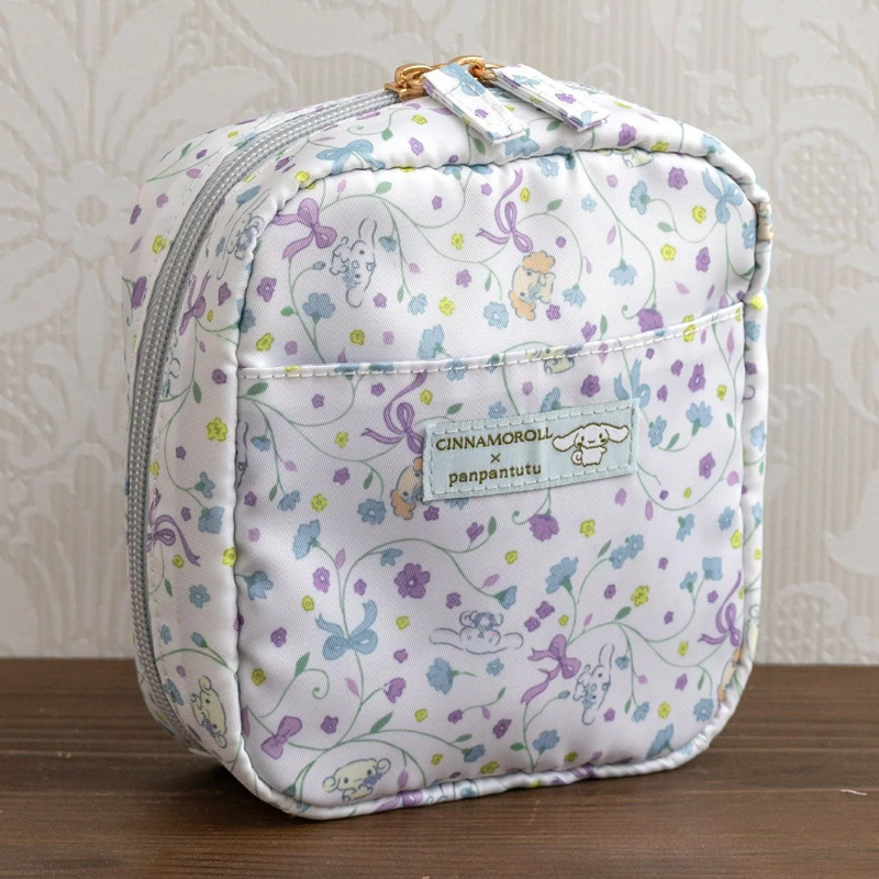 Kozmetička torbica s motivom crtane mačke, japanskog stila, Oxford platno, zatvarač, velika kapaciteta s pretincima