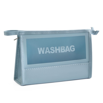 Τσάντα αποθήκευσης καλλυντικών και ειδών προσωπικής φροντίδας, μεγάλη χωρητικότητα, διαφανής, PU υλικό, αδιάβροχη και ανθεκτική στη σκόνη, επένδυση από πολυεστέρα