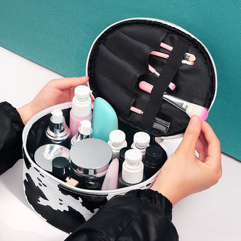 Τσαντάκι μακιγιάζ από PU με μοτίβο γάλακτος, επένδυση πολυεστέρα, θερμική μεταφορά, unisex