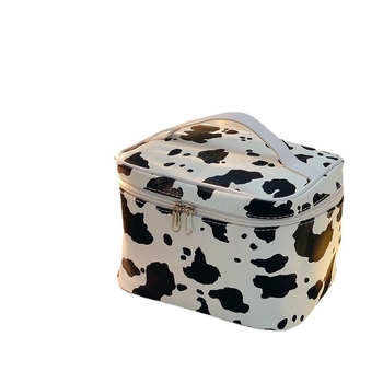 Τσαντάκι μακιγιάζ από PU με μοτίβο γάλακτος, επένδυση πολυεστέρα, θερμική μεταφορά, unisex