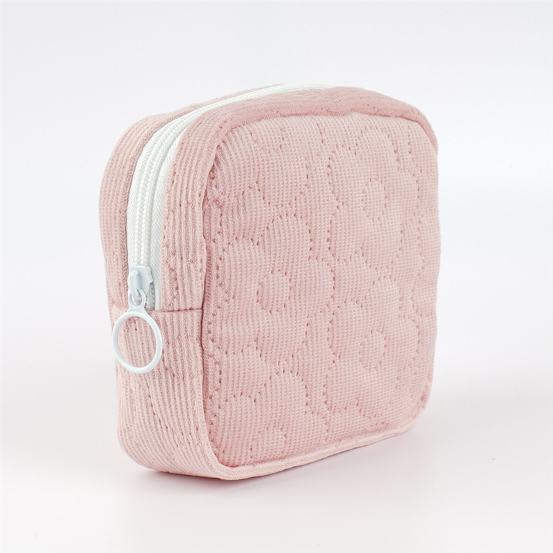 Τσαντάκι καλλυντικών και περιόδου με φλοράλ quilted corduroy σχεδίαση, φορητό και με μεγάλο χώρο για οικιακή αποθήκευση — Πολυεστέρας; Μοντέλο: Λουλούδια; Αντιβακτηριακή λειτουργία; Για γυναίκες.