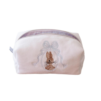 Geantă de machiaj cu model de personaj, exterior din bumbac, căptușeală din poliester, stil proaspăt și drăguț, vara 2024