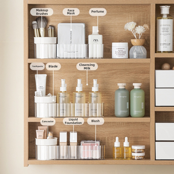 Nachuan Otáčavá zrkadlová skrinka na skladovanie, priehľadná, PS+PP, tlačené logo, prispôsobiteľné, spustenie 2025