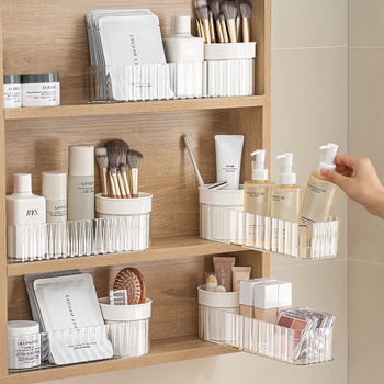 Nachuan Въртящ се шкаф за огледало за съхранение, прозрачен, PS+PP, лого отпечатано, персонализируемо, пускане през 2025 г.