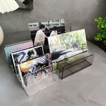 Десктопен прозрачен акрилен организатор за сенки и пудри, с 7 секции за маски и клип за визитки