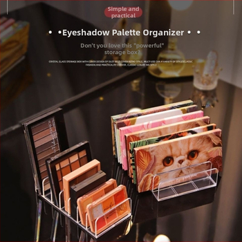 Toaletilaua kosmeetika hoiukorraldaja lauale, läbipaistva silmameigi karbiga — plastikust, kerge luksus stiil, Ou Jie Xi bränd