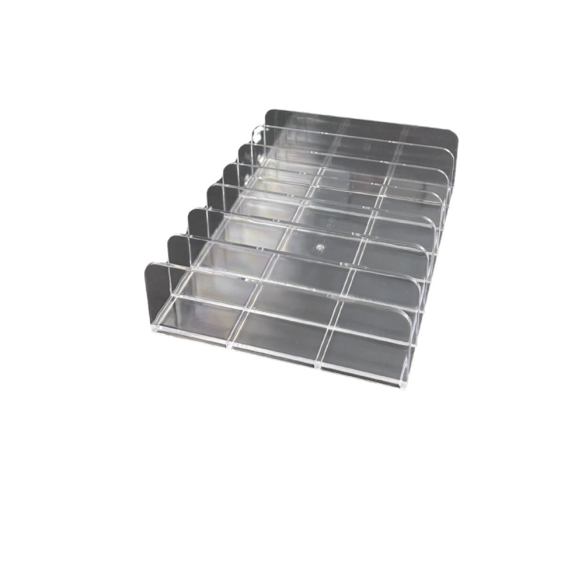 Toaletilaua kosmeetika hoiukorraldaja lauale, läbipaistva silmameigi karbiga — plastikust, kerge luksus stiil, Ou Jie Xi bränd