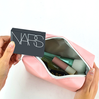 Geantă de machiaj din PU, mică, multifuncțională, impermeabilă, cu formă octagonală și imprimare