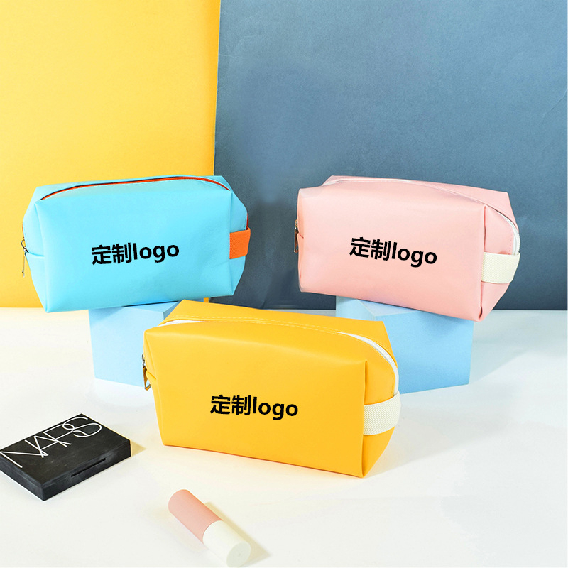 Geantă de machiaj din PU, mică, multifuncțională, impermeabilă, cu formă octagonală și imprimare