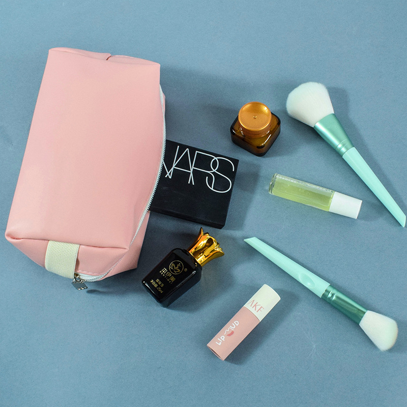 Geantă de machiaj din PU, mică, multifuncțională, impermeabilă, cu formă octagonală și imprimare