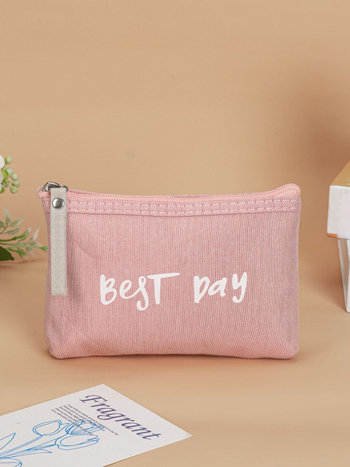 Geantă de machiaj din bumbac, design monocrom, model YZ-36, impermeabilă și ultraușoară.