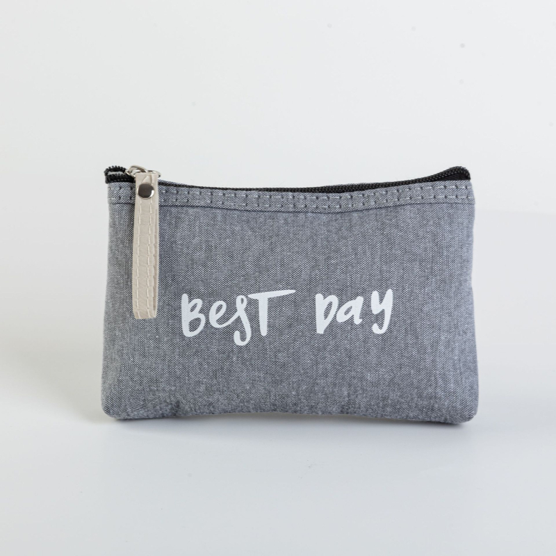 Geantă de machiaj din bumbac, design monocrom, model YZ-36, impermeabilă și ultraușoară.