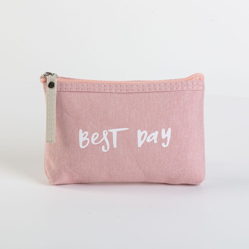 Geantă de machiaj din bumbac, design monocrom, model YZ-36, impermeabilă și ultraușoară.