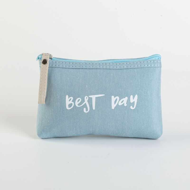 Geantă de machiaj din bumbac, design monocrom, model YZ-36, impermeabilă și ultraușoară.