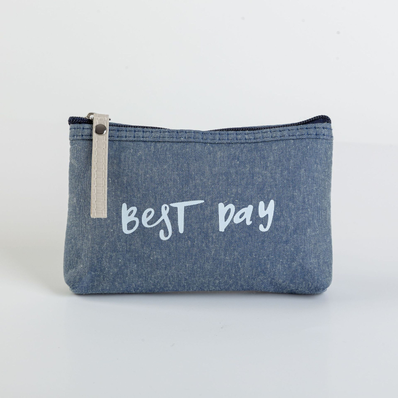 Geantă de machiaj din bumbac, design monocrom, model YZ-36, impermeabilă și ultraușoară.