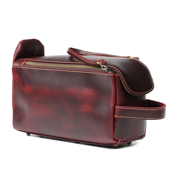 Clutch torba od kože prve sloje, podstava od poliester materijala, proširiva kapacitet, višestruka pohrana kozmetike