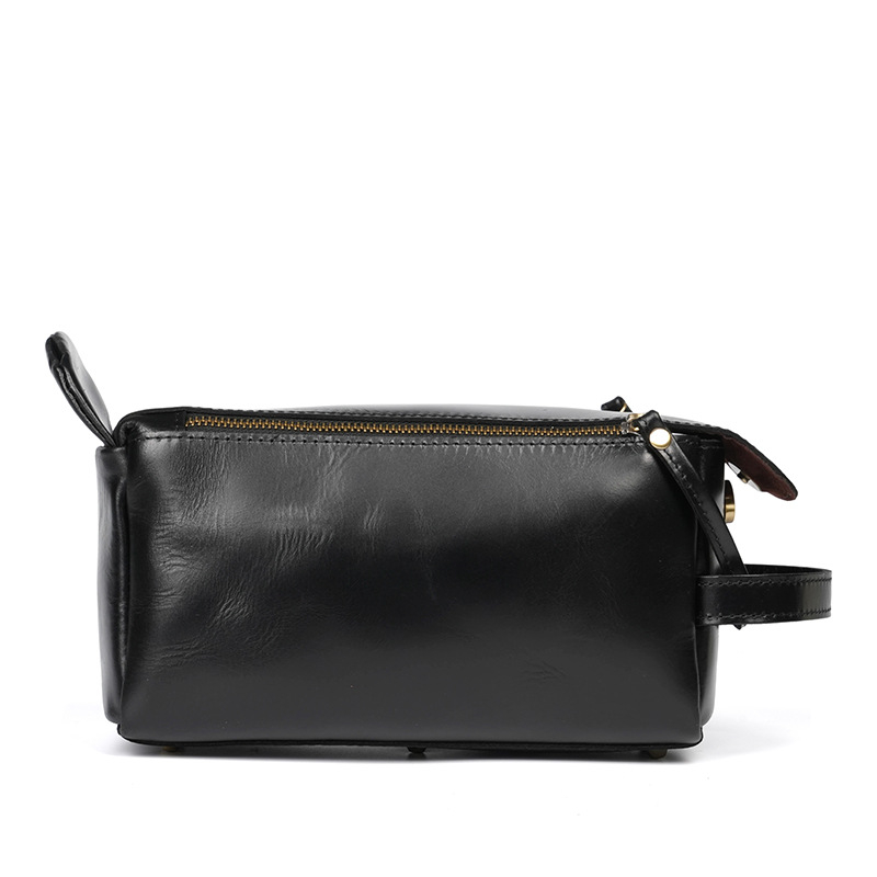 Clutch torba od kože prve sloje, podstava od poliester materijala, proširiva kapacitet, višestruka pohrana kozmetike