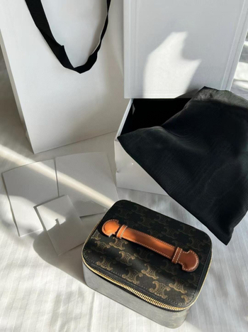 Geantă cosmetică cu curea crossbody, fibră super + lemn, căptușeală din pânză, lansare primăvara 2024, unisex