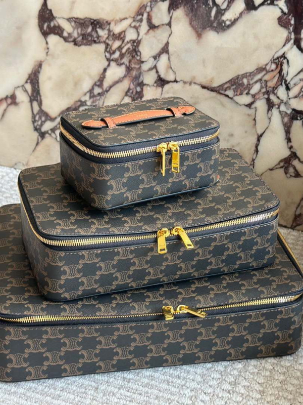 Geantă cosmetică cu curea crossbody, fibră super + lemn, căptușeală din pânză, lansare primăvara 2024, unisex