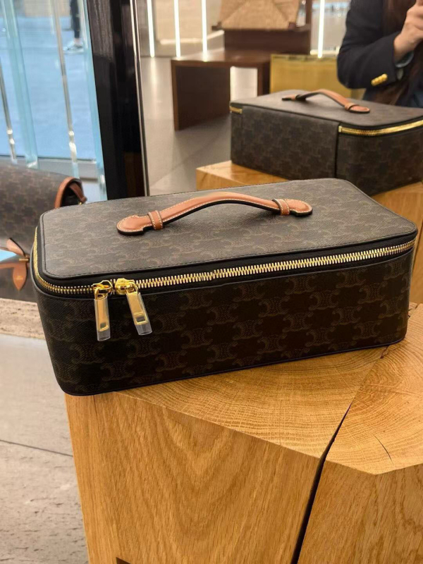 Geantă cosmetică cu curea crossbody, fibră super + lemn, căptușeală din pânză, lansare primăvara 2024, unisex