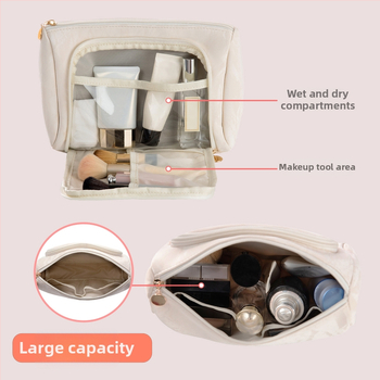 Make-up taška na uloženie štetcov, PU materiál, PU podšívka, jednotný vzor, vodeodolná, zips