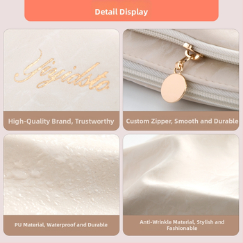 Make-up taška na uloženie štetcov, PU materiál, PU podšívka, jednotný vzor, vodeodolná, zips