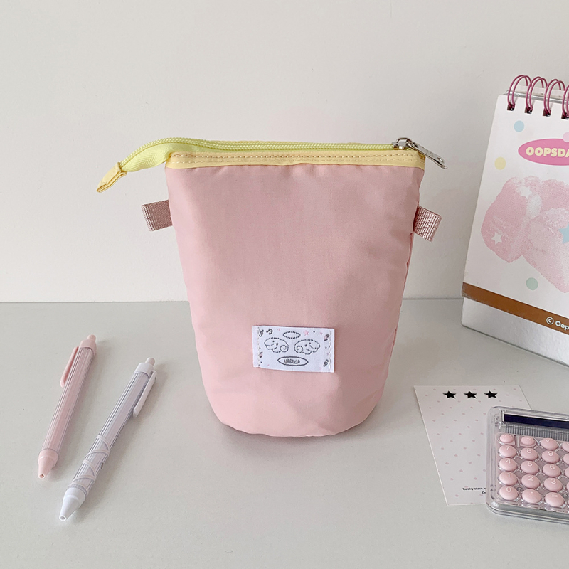 Geantă portabilă pentru pensule de machiaj, pentru femei, design vertical cu fermoar, poliester, stil de călătorie relaxat, depozitare pensule