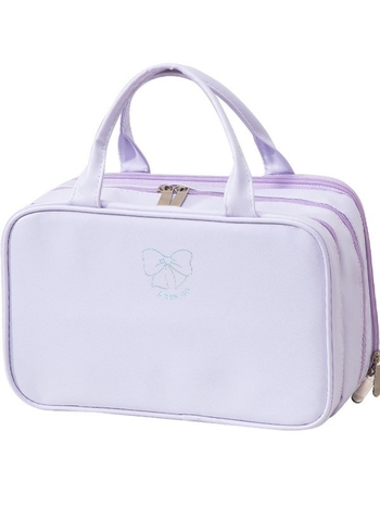 Kozmetická taška s tromi priečinkami, veľká kapacita, PU materiál, vodotesná s rozdelením suché/mokré, podšívka z nylónu