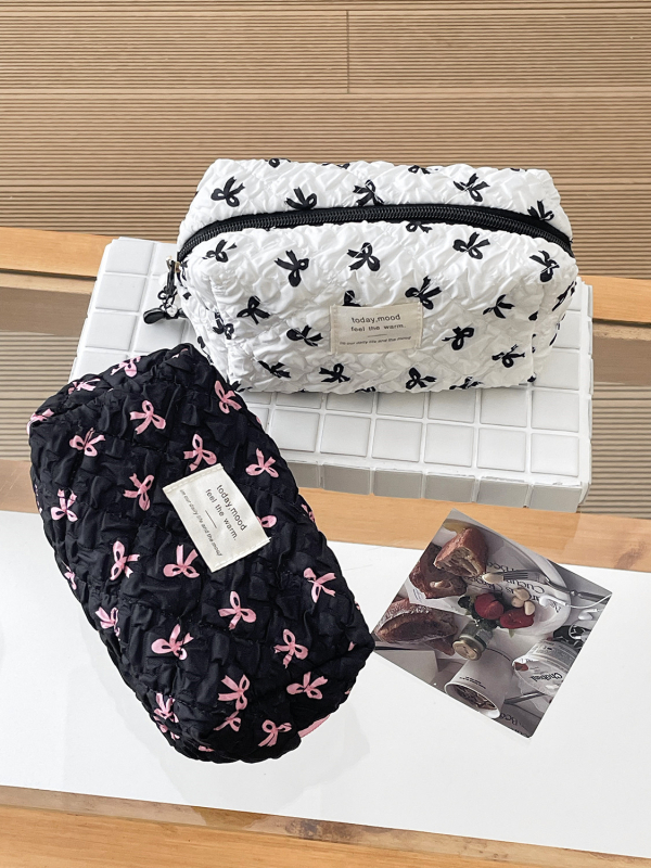 Geantă de cosmetice cu formă octagonală, poliester, model floral, ultra-ușoară și ușor de depozitare
