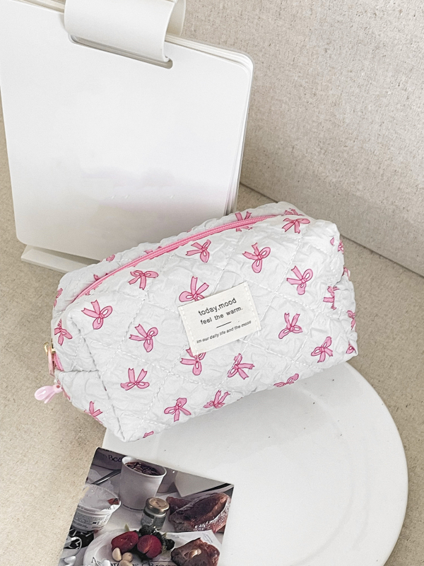 Geantă de cosmetice cu formă octagonală, poliester, model floral, ultra-ușoară și ușor de depozitare