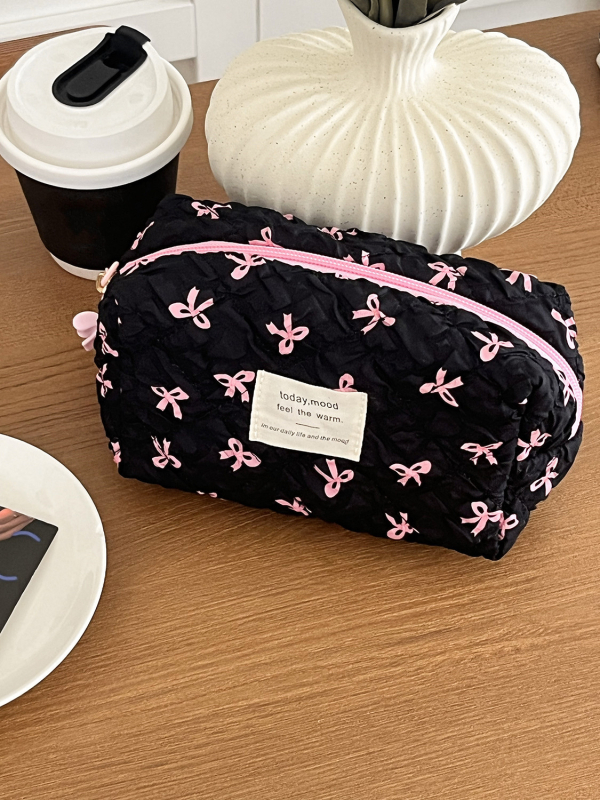 Geantă de cosmetice cu formă octagonală, poliester, model floral, ultra-ușoară și ușor de depozitare