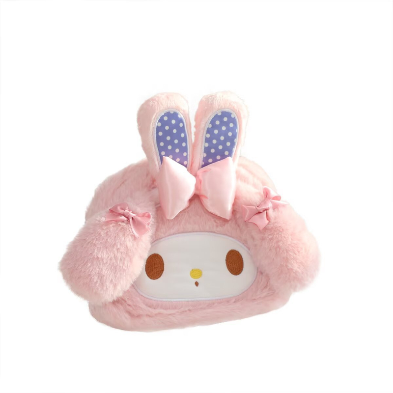 Poșetă de machiaj din pluș cu mieluț drăguț – model anime, material pluș, căptușeală poliester