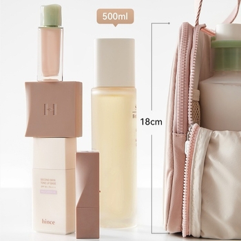 Geantă cosmetică pentru femei, ușoară, cu capacitate extensibilă, exterior din nailon, căptușeală din poliester, lansare vară 2025.