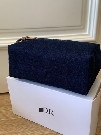 Geantă cosmetică din denim, căptușeală din nylon, model simplu, rezistentă la uzură și protecție împotriva furtului.
