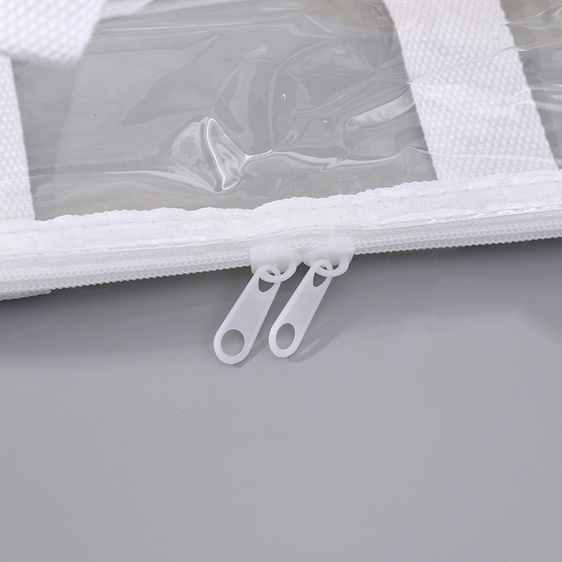 Prozirna PVC torba za skladištenje deke s metalnim okvirom, četverodjelni set kućnog tekstila, uključuje prozirnu torbu sa zatvaračem.