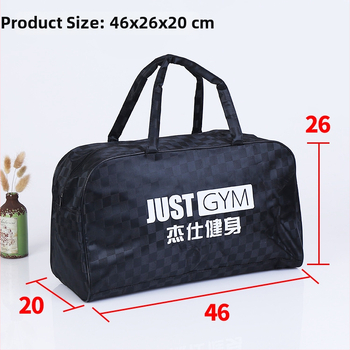 Torba za jogu i fitness s odjeljivanjem mokro/suho za putovanja, kapacitet ispod 20L, Oxford tkanina, vodootporna, geometrijski uzorak, gradski minimalistički stil