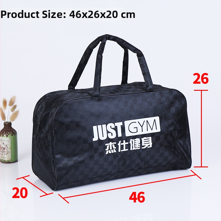Torba za jogu i fitness s odjeljivanjem mokro/suho za putovanja, kapacitet ispod 20L, Oxford tkanina, vodootporna, geometrijski uzorak, gradski minimalistički stil