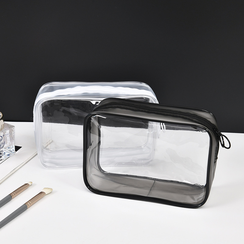Kockasta PVC torbica za kozmetiku, višestruka namjena za šminku i toaletne potrepštine, moderni minimalistički stil