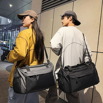 Geantă de călătorie din nylon pentru unisex, stil de călătorie de relaxare, căptușeală din poliester, poate fi depozitată