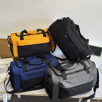 Geantă de călătorie din nylon pentru unisex, stil de călătorie de relaxare, căptușeală din poliester, poate fi depozitată